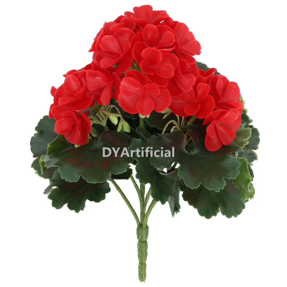 Artificial Geranium Plants 25CM Outdoor UV Protected USA RED