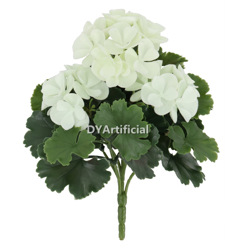 Artificial Geranium Plants 25CM Outdoor UV Protected in USA WHITE