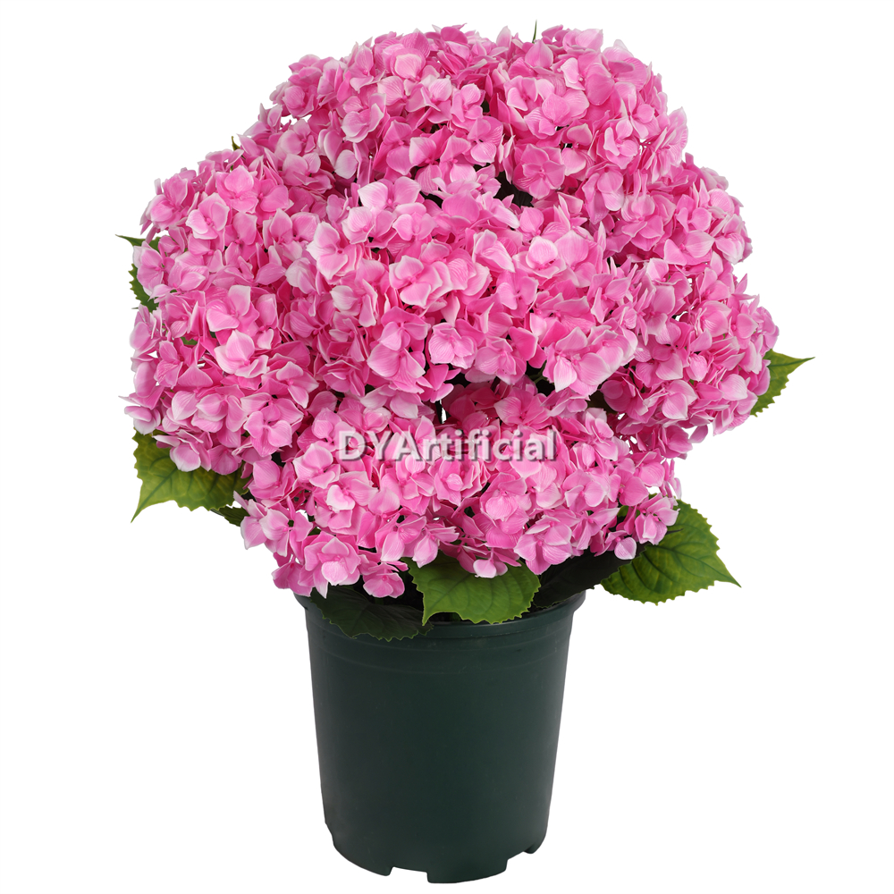 Potted Artificial Hydrangea Flower Dark Pink 60CM Height Outdoor UV Protected