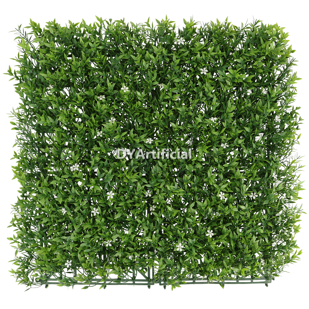 Lush Long Grass with White Flowers 50x50CM Outdoor UV Protected Artificial Plants Wall